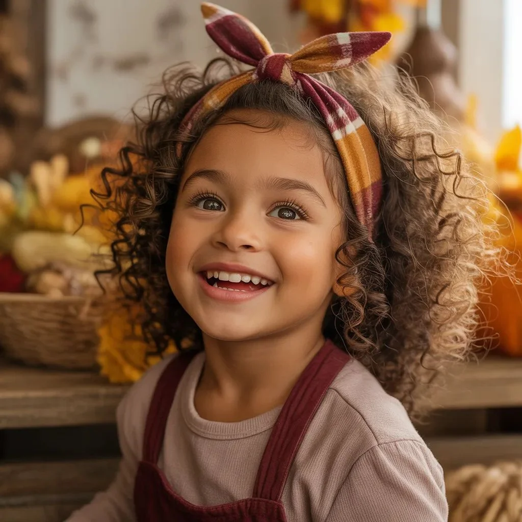 A Curly Puff With a Festive Headband