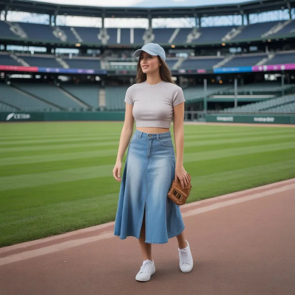A Knit Top and Midi Skirt Can Feel Fresh and Sporty