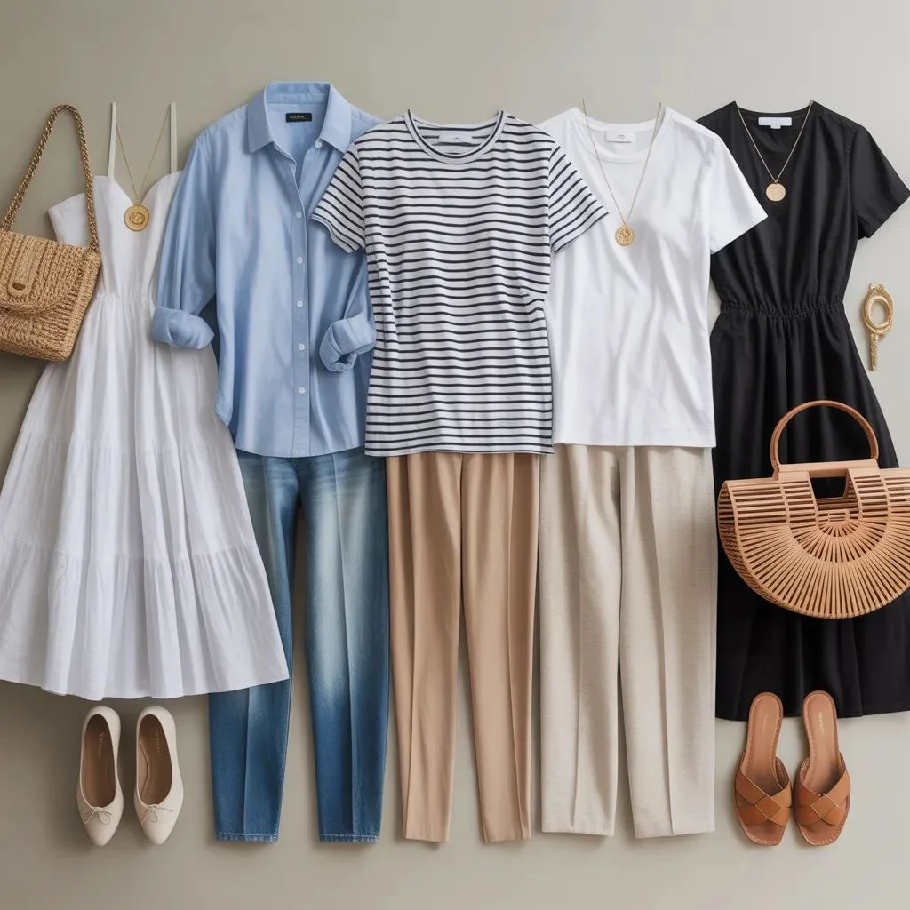 A small wardrobe that makes French Summer Outfits easy
