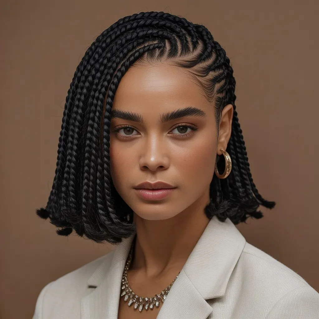 Braided Bobs Are Bringing Back Sharp 90s Energy