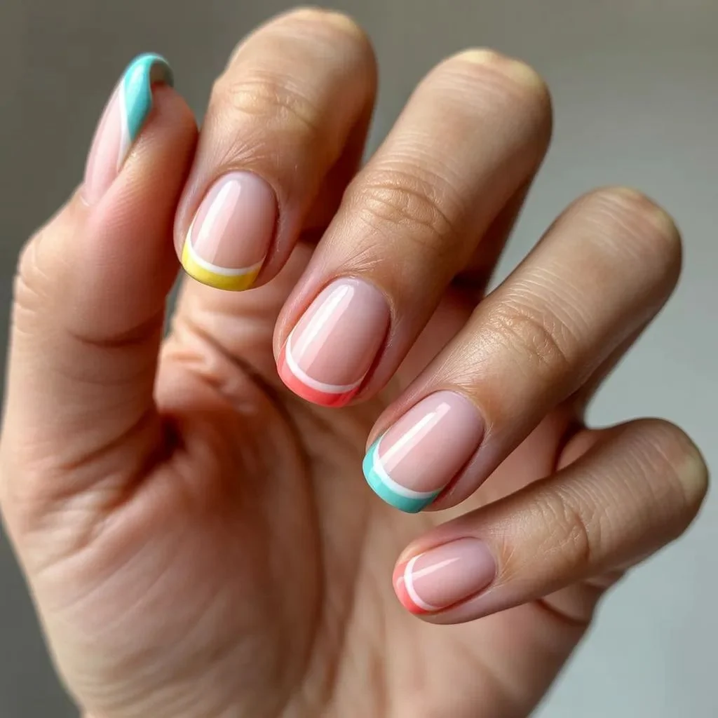 Colorful micro French tips