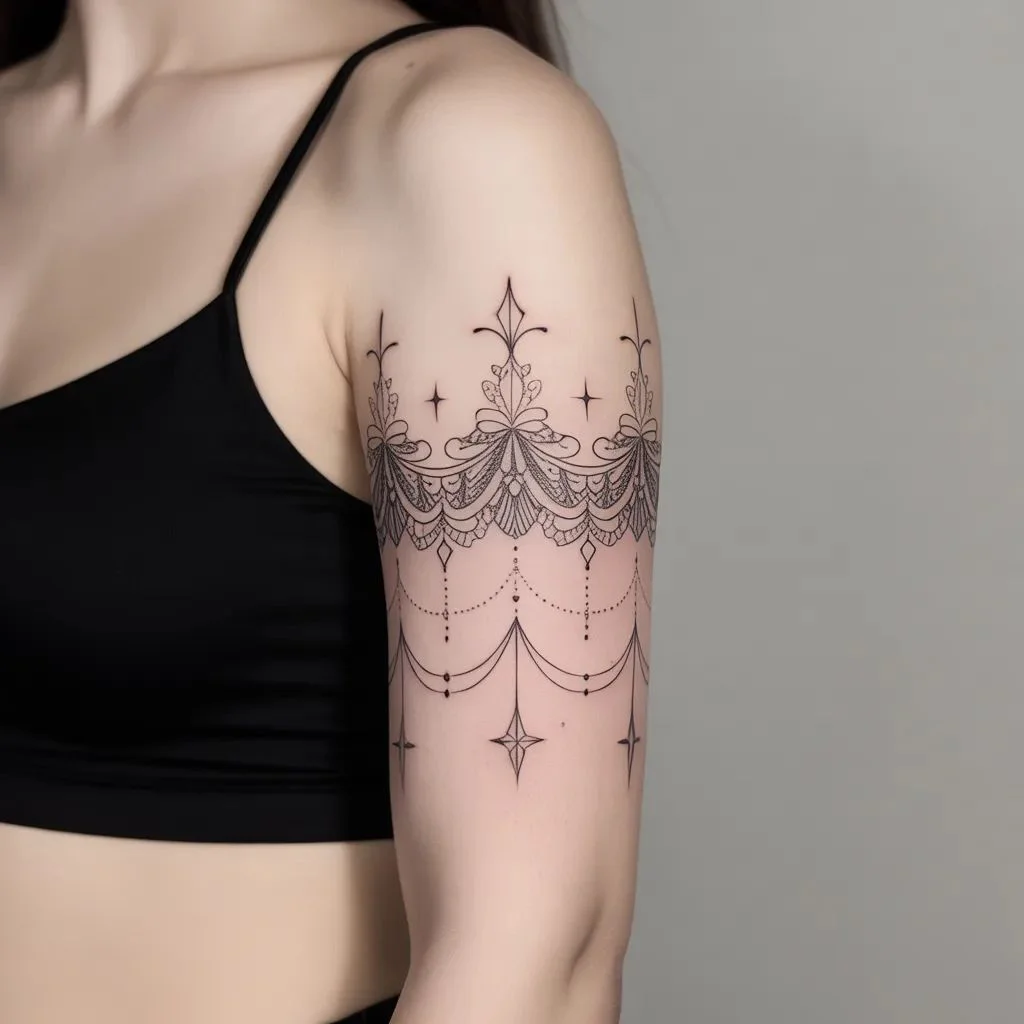 Fine-Line and Ornamental Woman Sleeve Tattoo Ideas for a Clean Modern Look