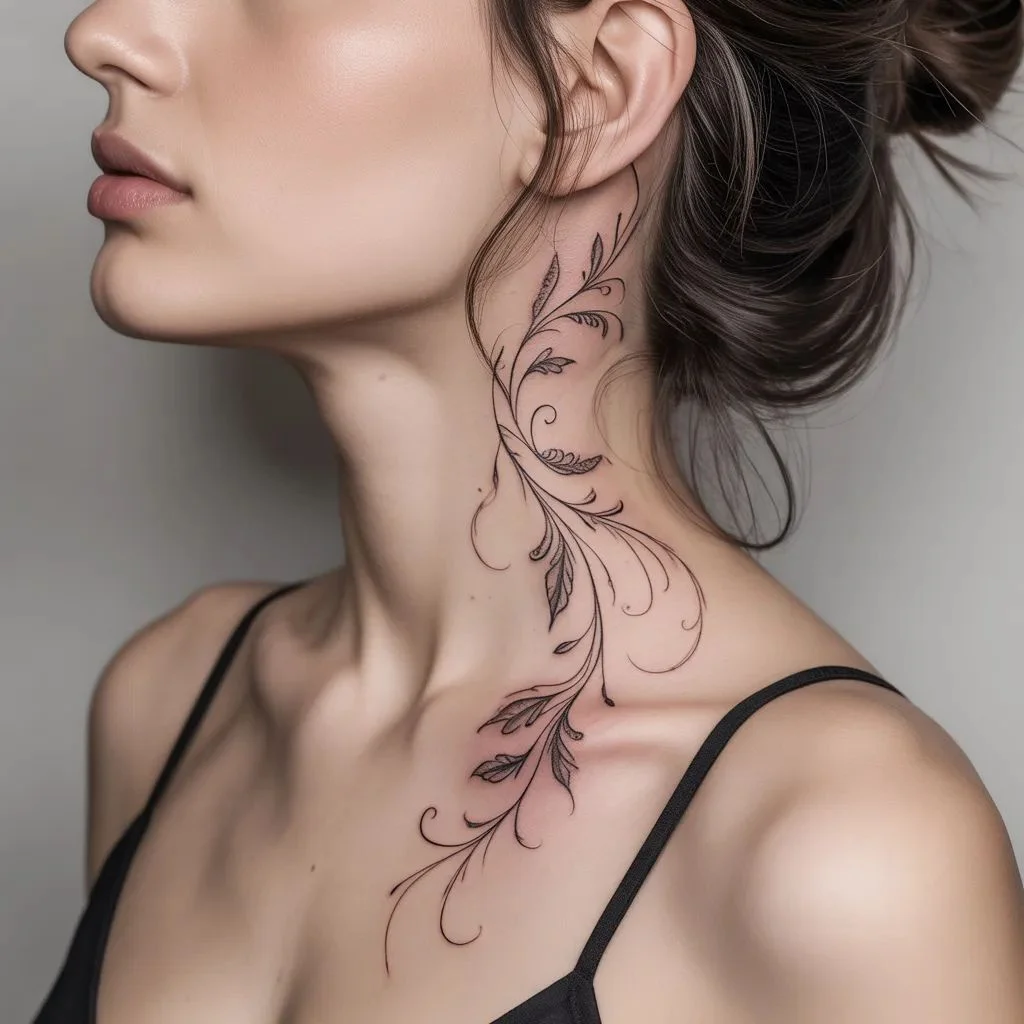 Fine-line vines and ornamental details