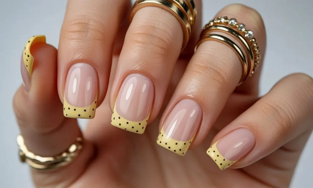 French tip dots with a playful twist