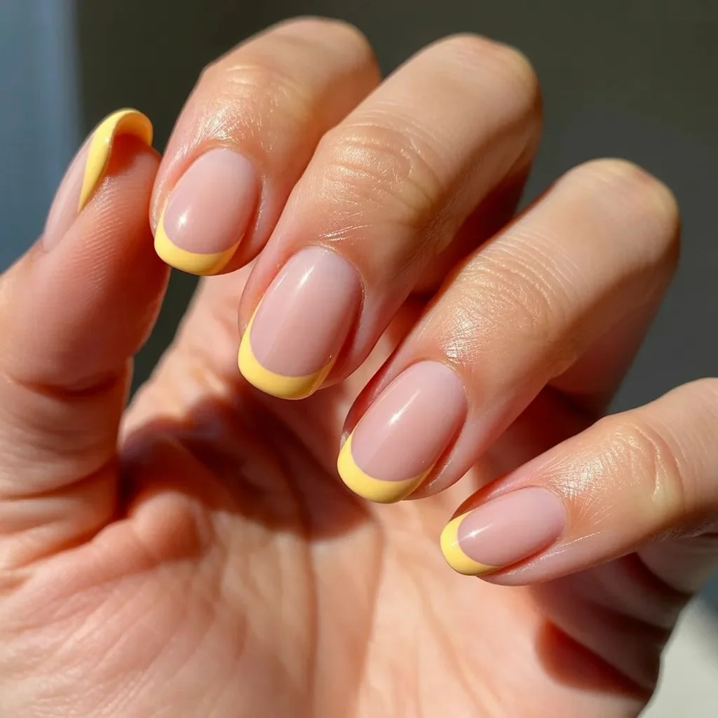 Milky Nude With Butter Yellow Tips