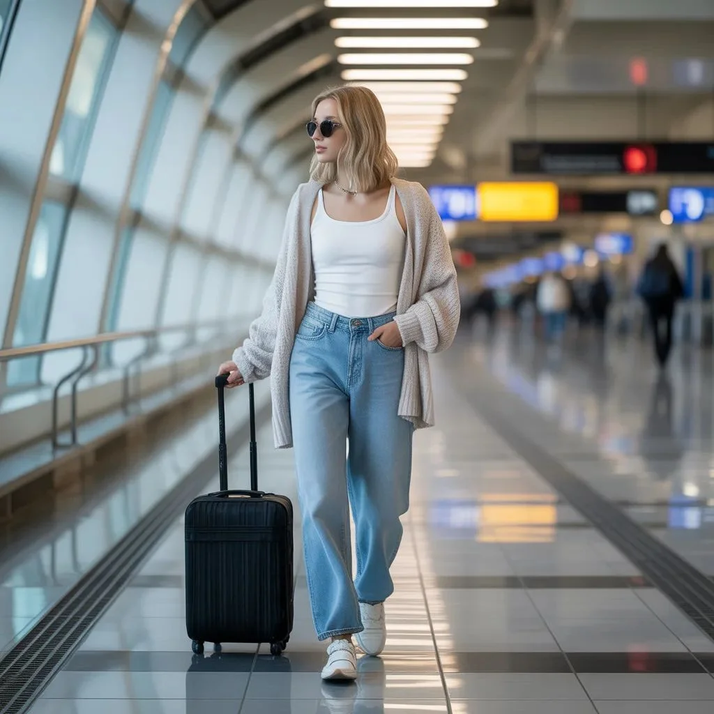 Relaxed Jeans With a Tank and Soft Cardigan