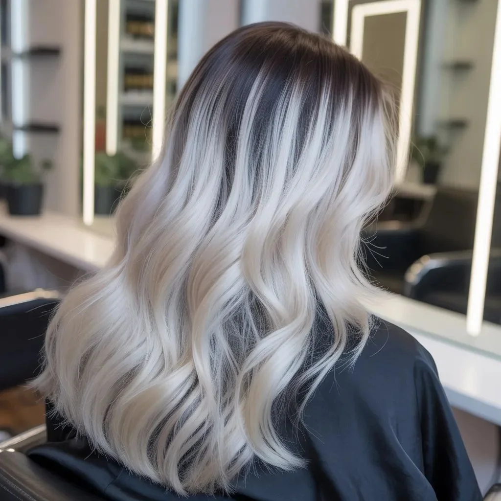 Shadow-root icy blonde
