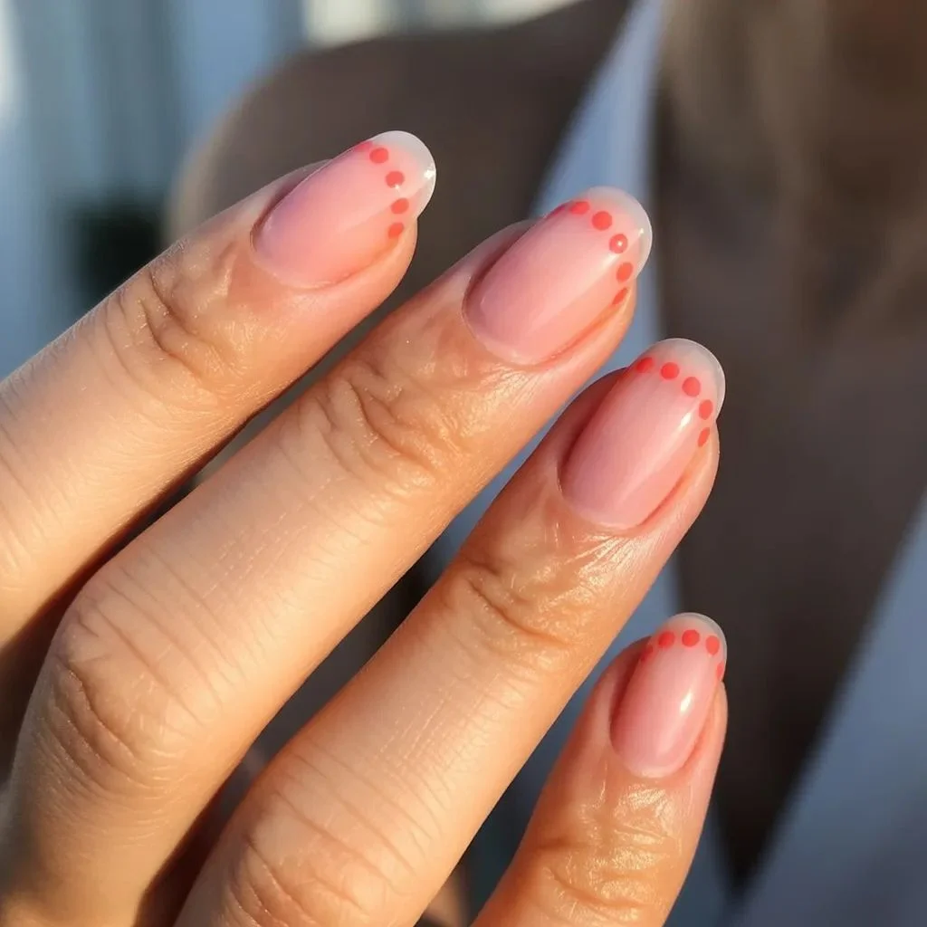 Sheer Pink Gloss With Tiny Coral Details