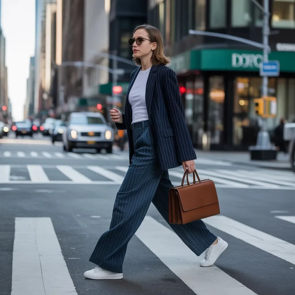 Slim Sneakers and a Structured Bag for Everyday Walking Days