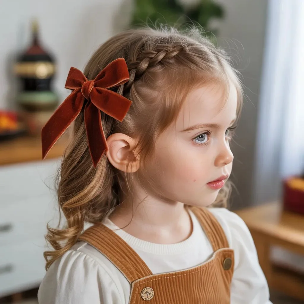 Soft Side Braid With a Velvet Bow