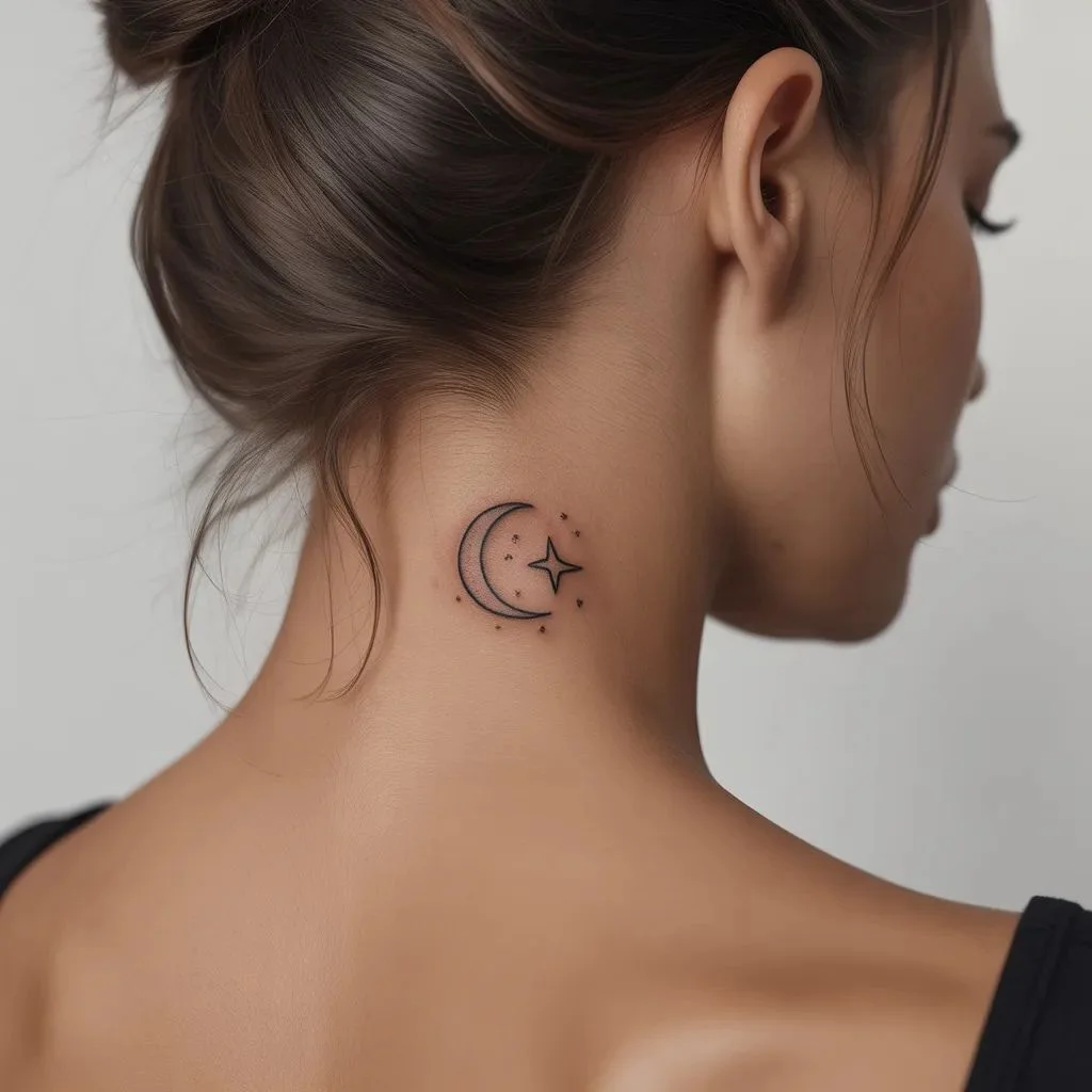 Symbolic Women Neck Tattoo Ideas for a timeless look