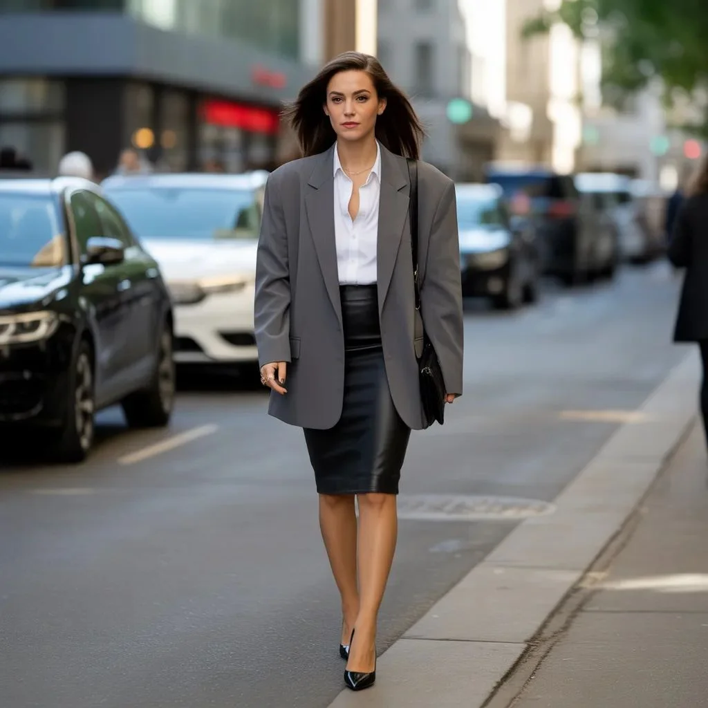 The Oversized Blazer With a Pencil Skirt