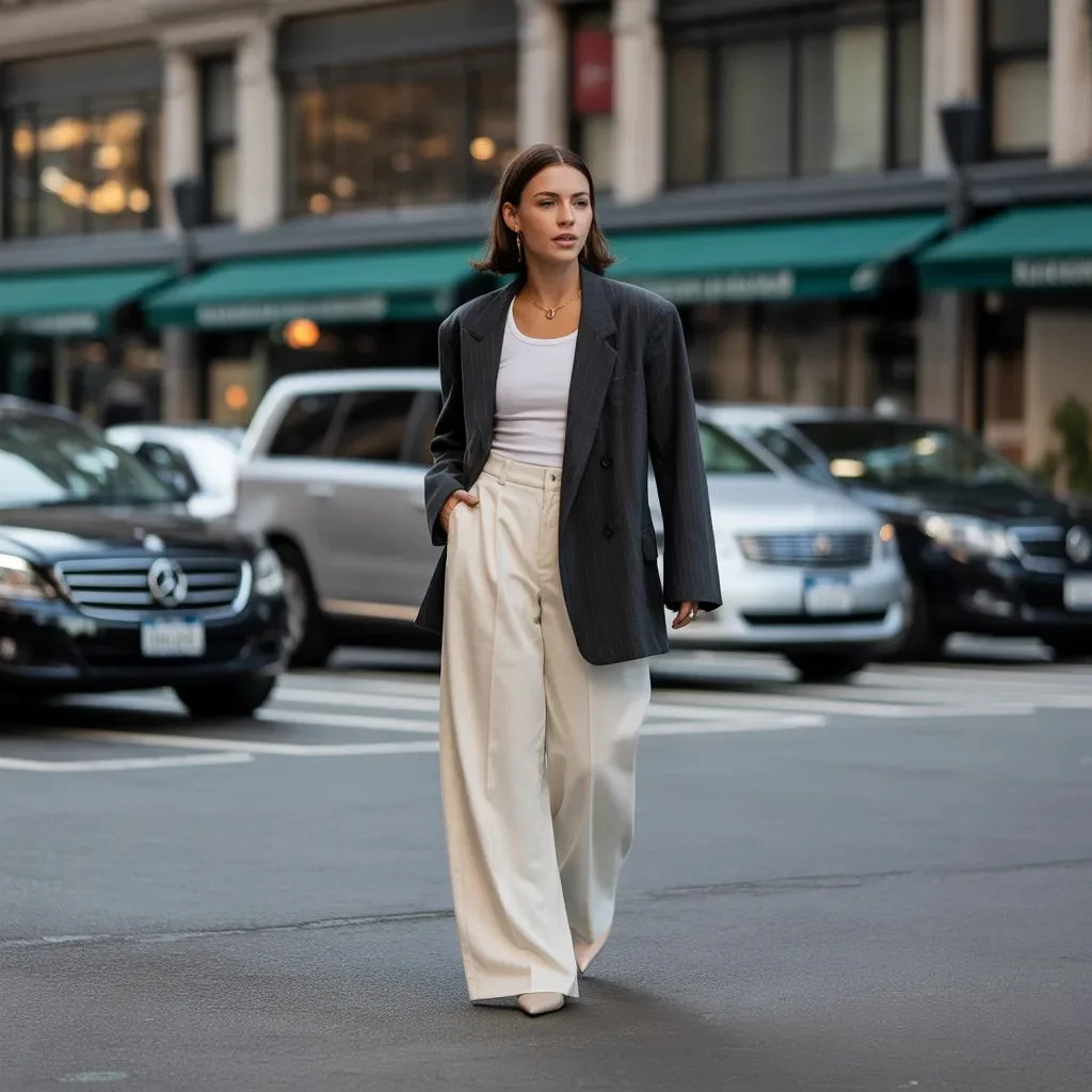 The Relaxed Blazer With Wide-Leg Trousers