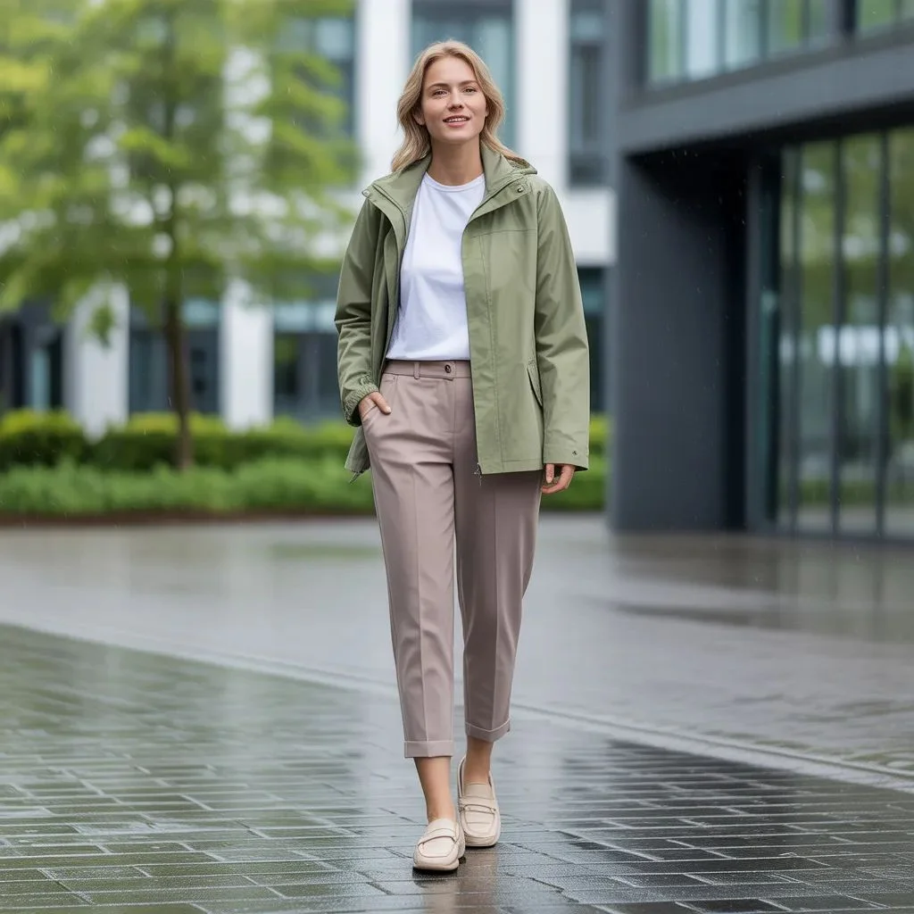 The light shell and trouser look