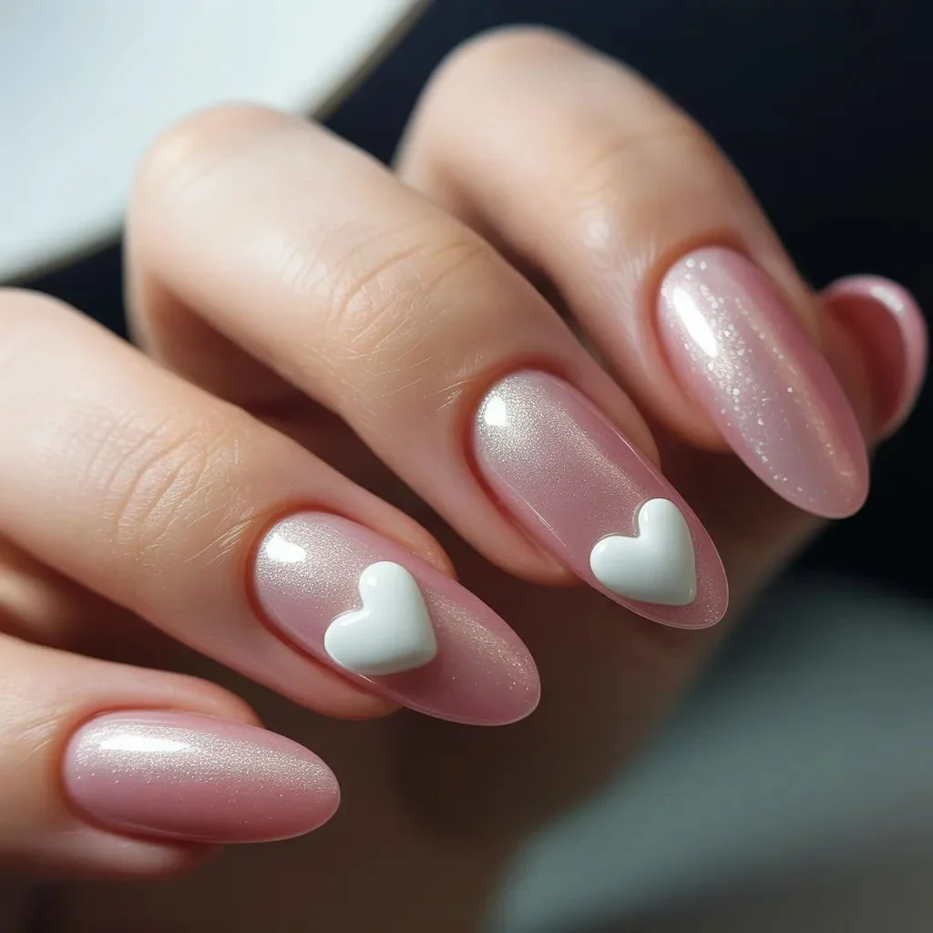 3D Gel Heart Nails