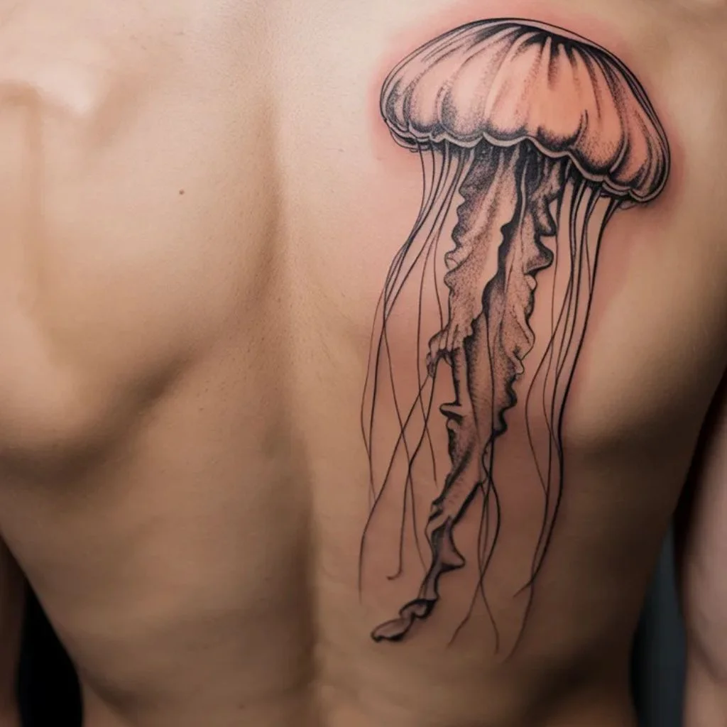 Abstract Expressionist Fineline Jellyfish