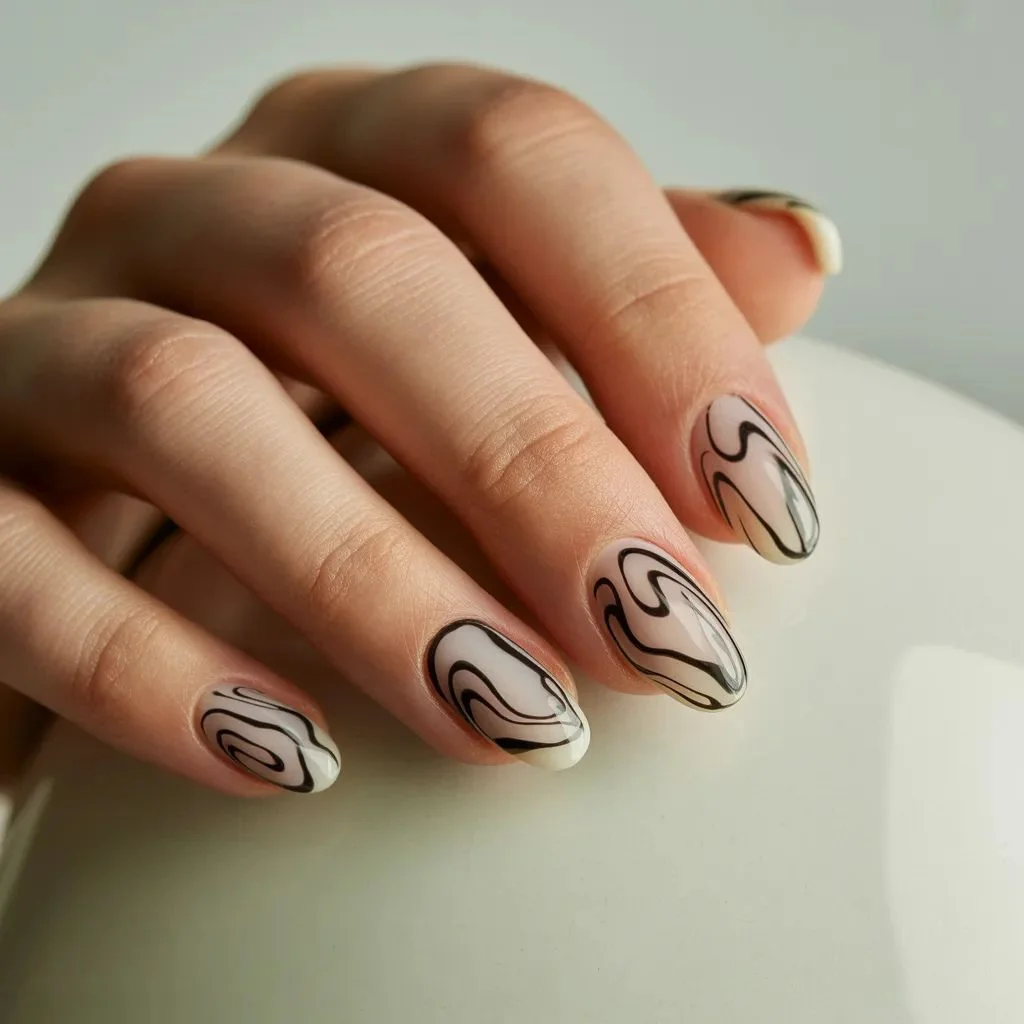 Abstract Swirl Nails