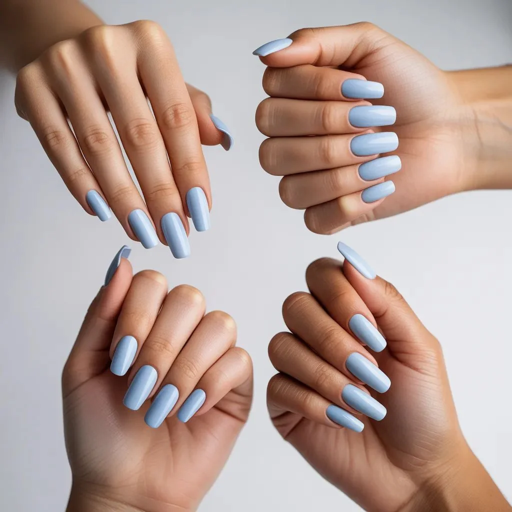 Baby Blue Nails for Every Nail Shape