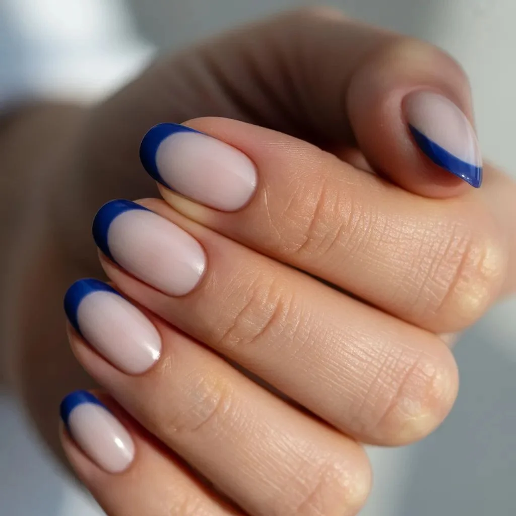 Blueberry French Tip Nails