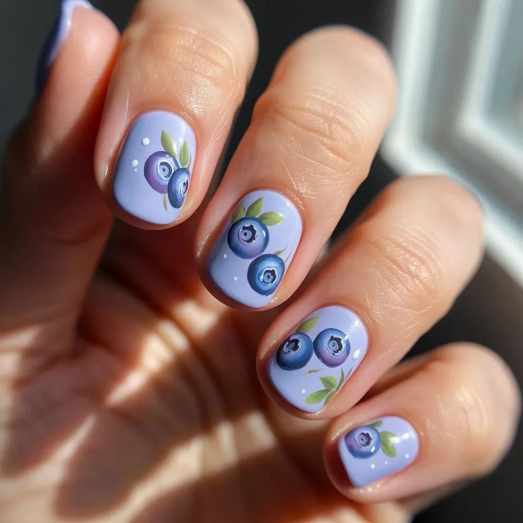 Blueberry Nail Art — Tiny Fruit Details