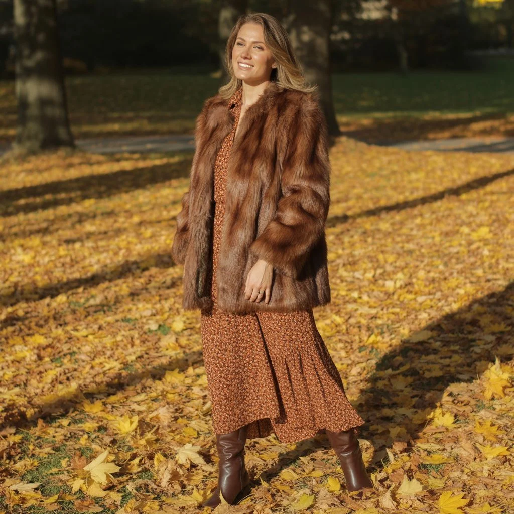 Boho and Textured Faux Fur Coat Outfit Combinations