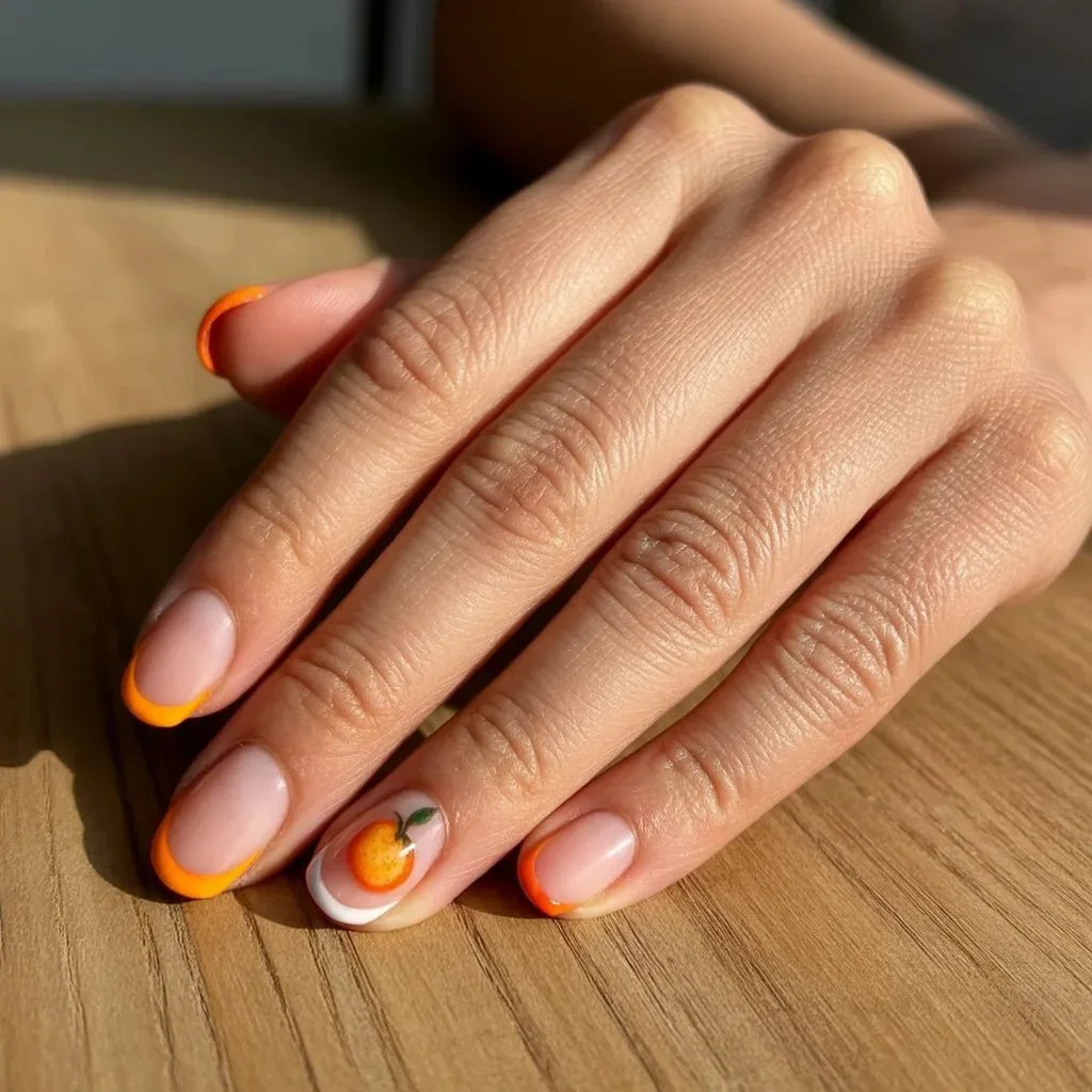 Citrus French Tip Nails