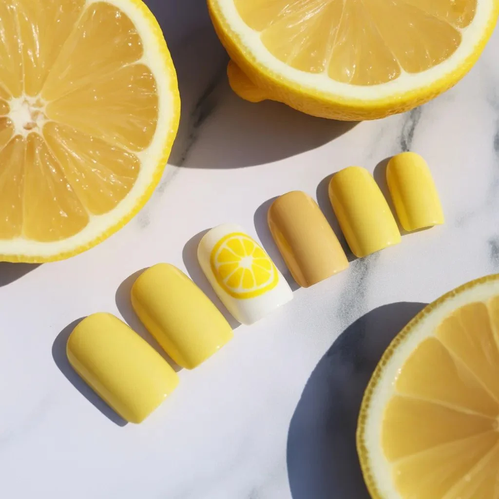 Citrus Nail Art Lemons, Limes & Orange Slices