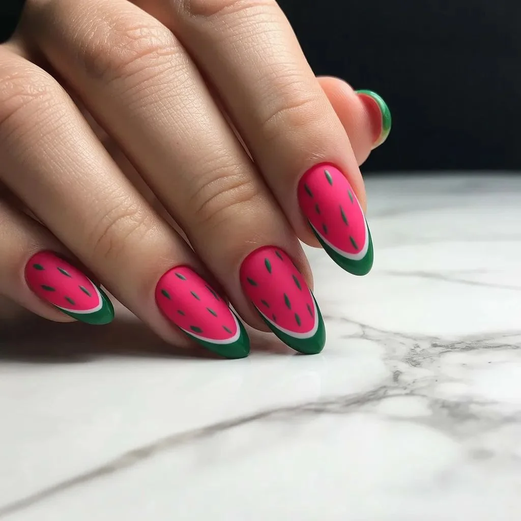 Classic Watermelon Slice Nails The OG Look That Started It All