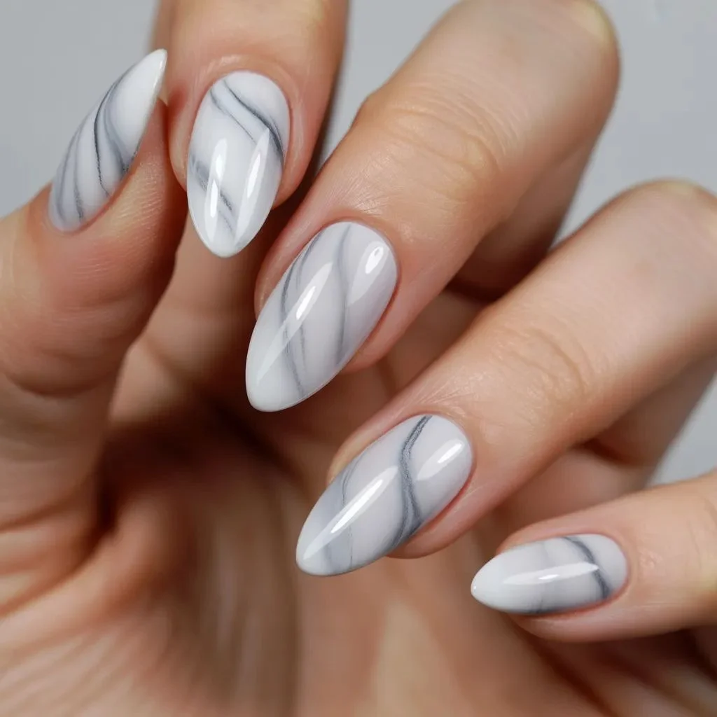 Classic White and Grey Marble