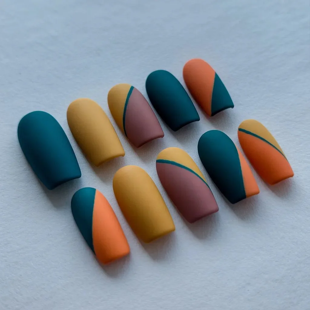 Color Block Acrylic Nails for Maximum Impact