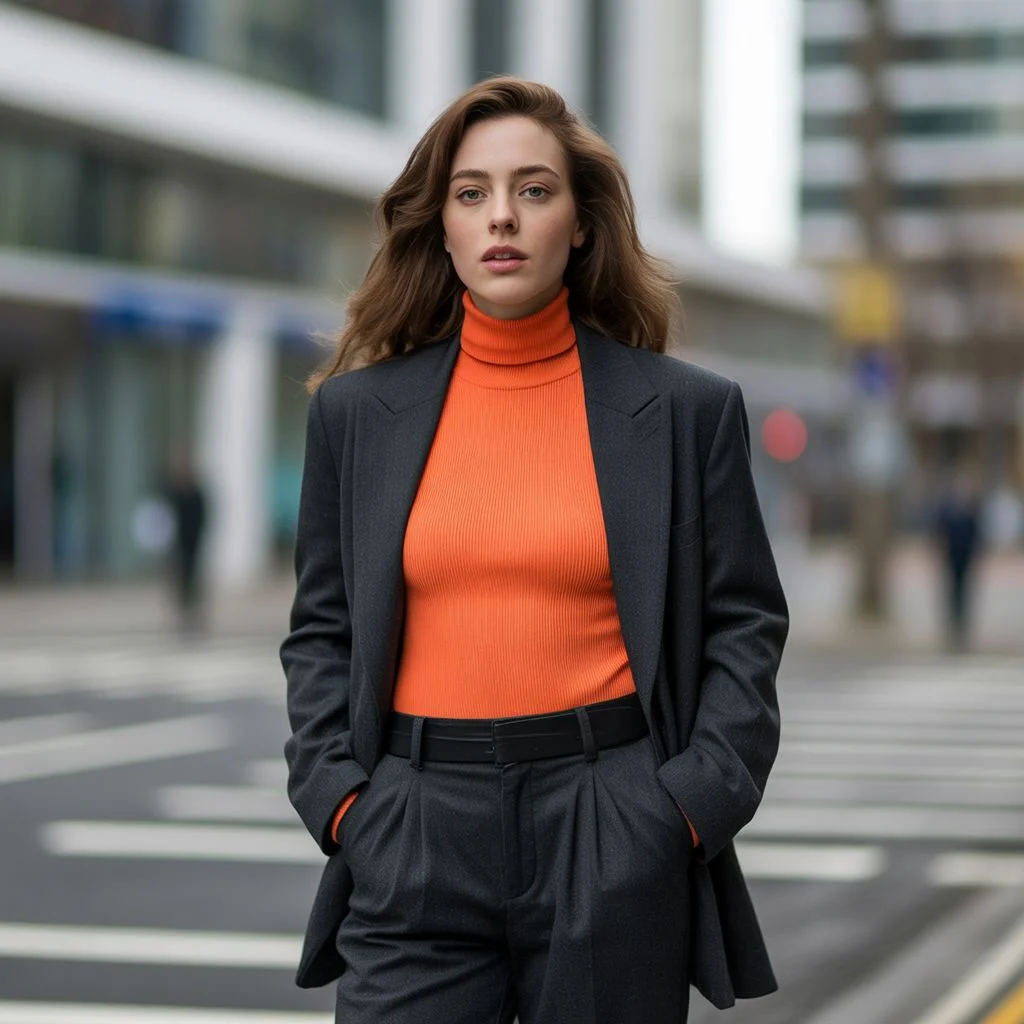 Colorful Contrasting Turtleneck for a Bold Statement