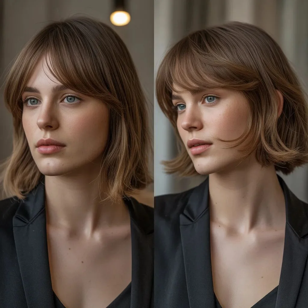 Curtain Bangs vs. Wispy Bangs on a Medium Wolf Cut