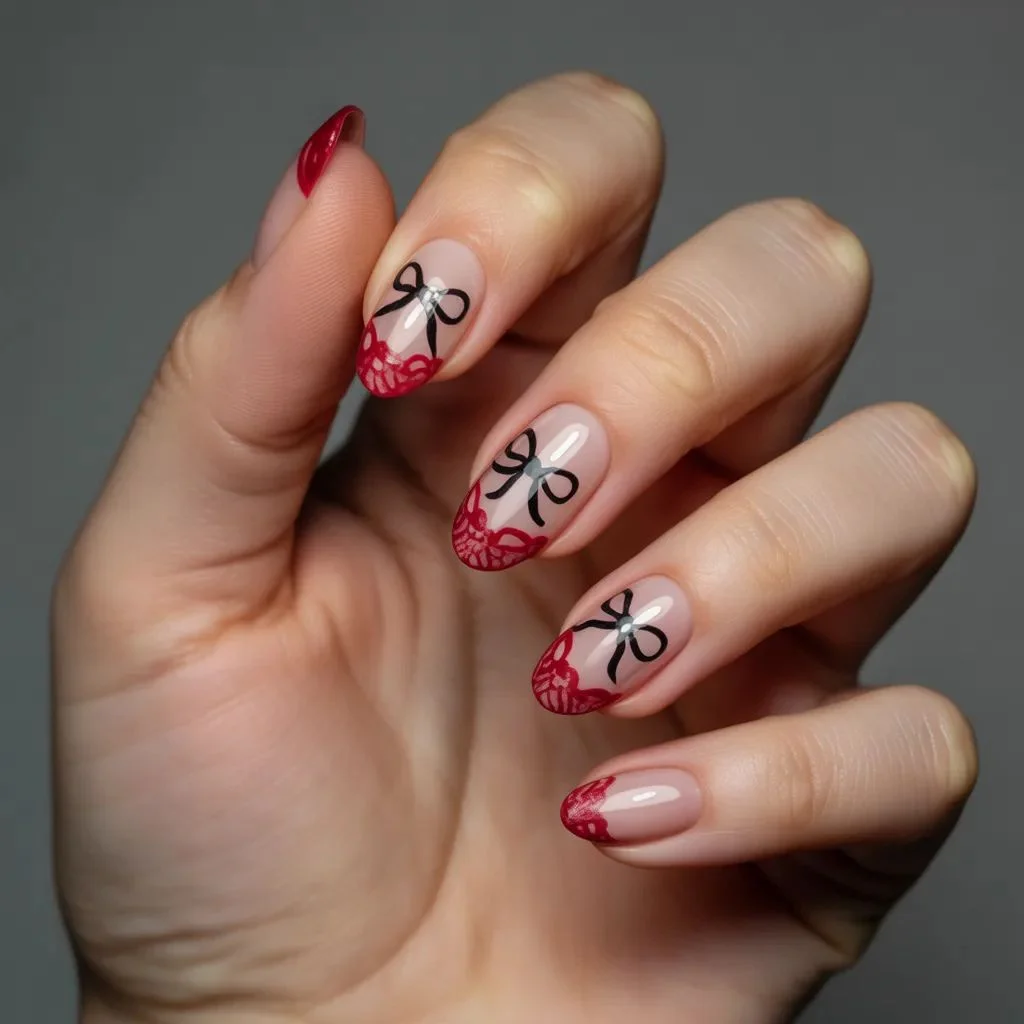 Dark Coquette Bows and Lace Art