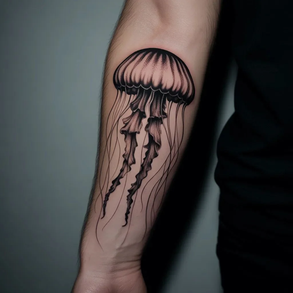 Deep Sea Dark Fineline Jellyfish