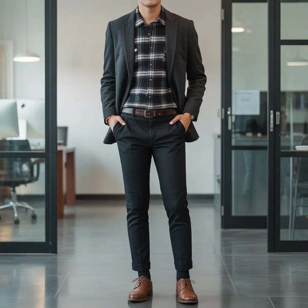 Dressed-Up Flannel Add a Blazer