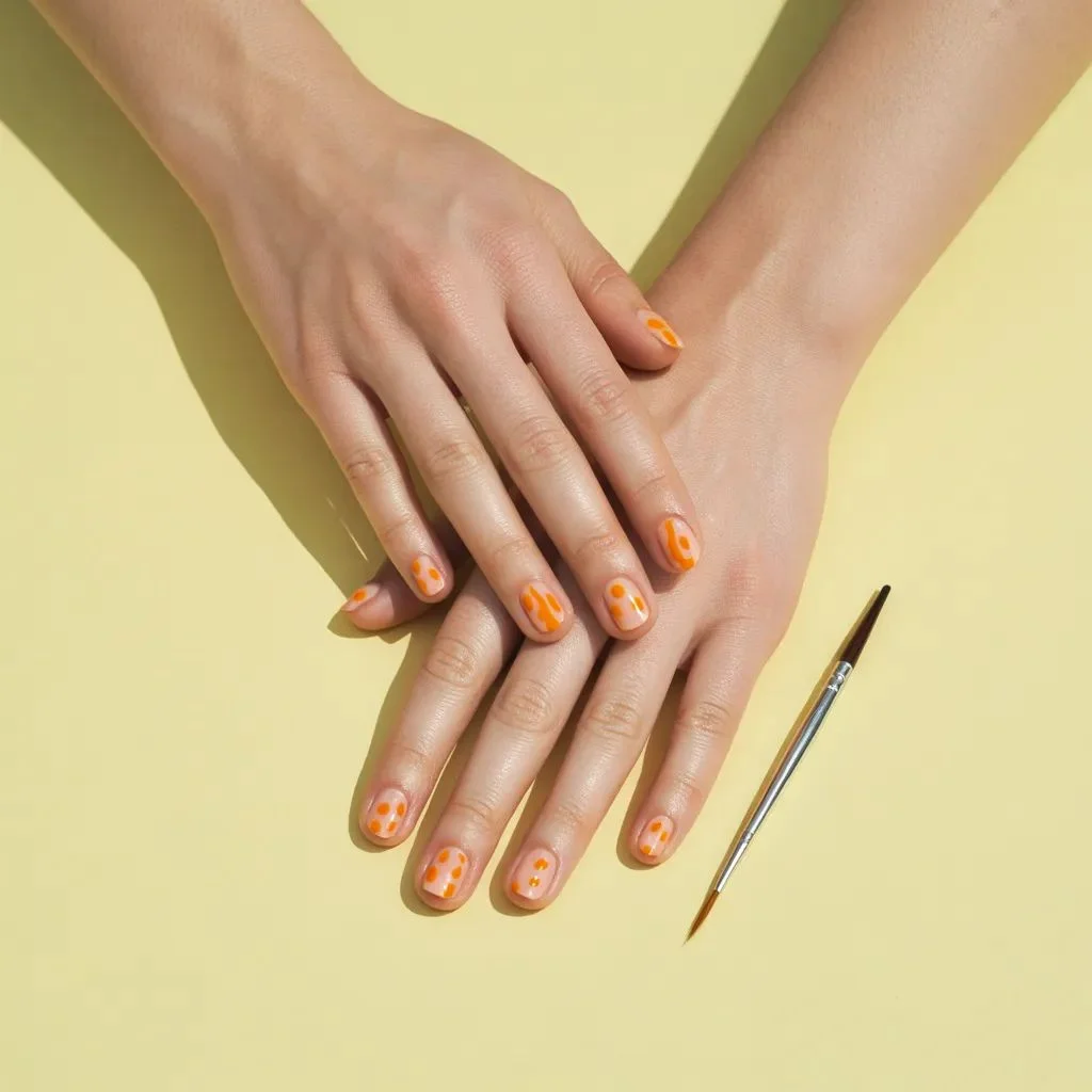 Easy DIY Orange Fruit Nails