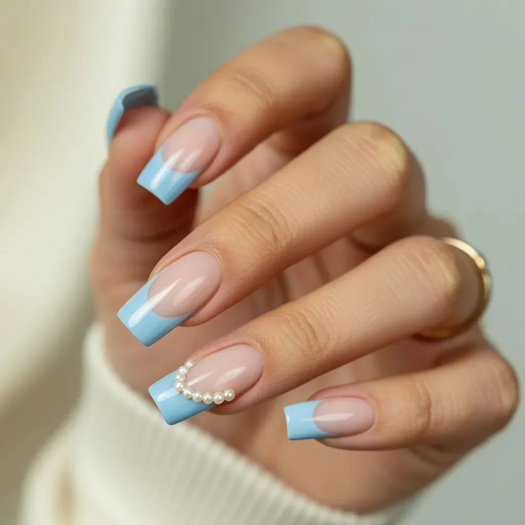 Elegant Baby Blue Nail Ideas