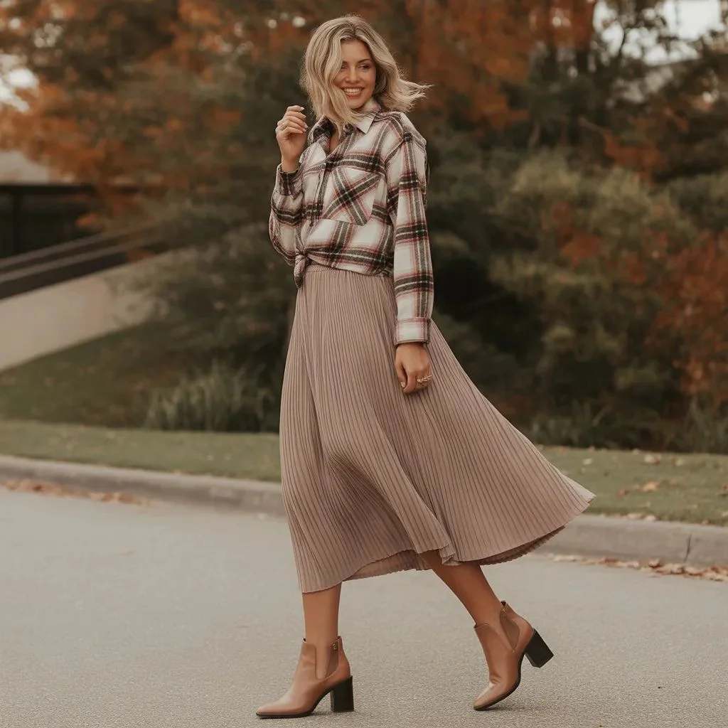 Flannel and a Midi Skirt
