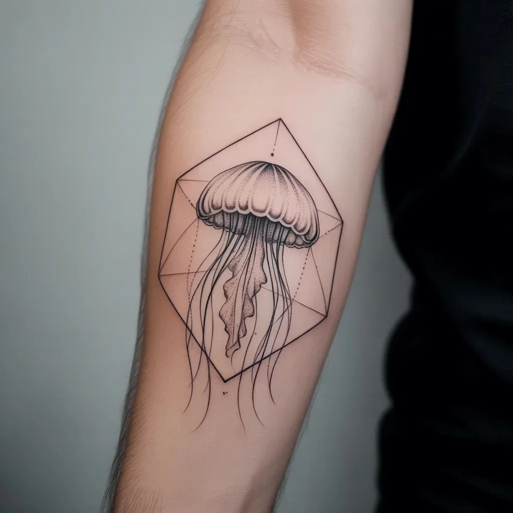Geometric Fineline Jellyfish
