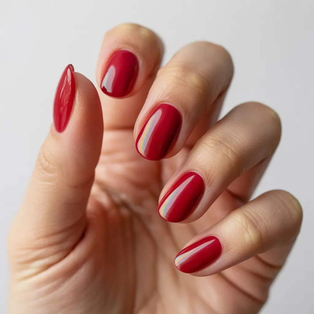 Glazed Crimson Nails