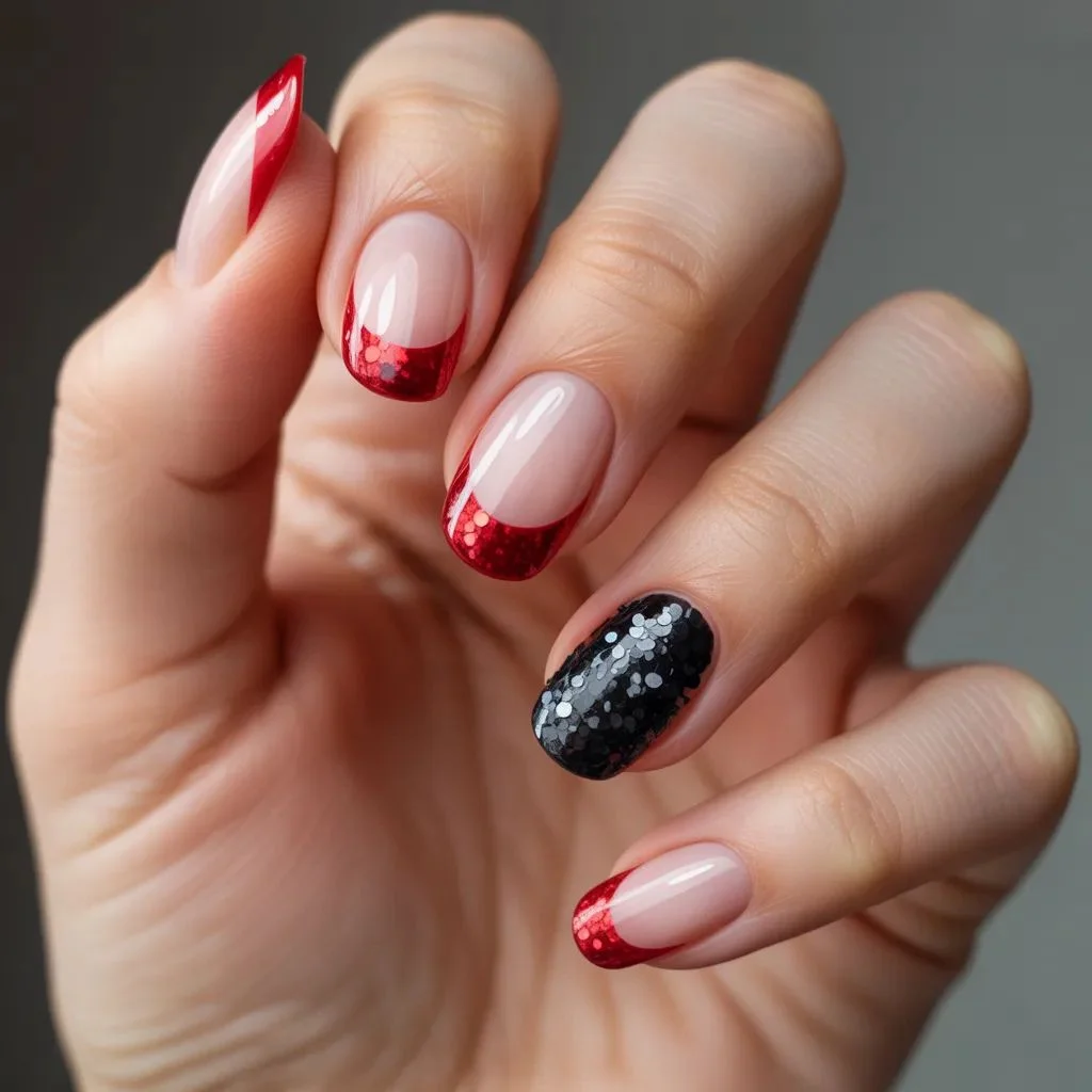 Glitter Accent Nails