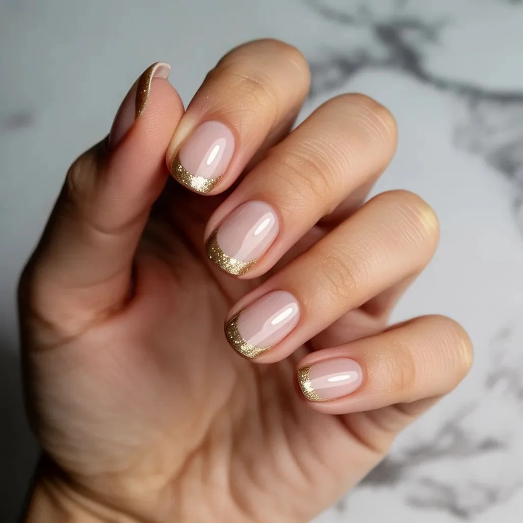 Gold Glitter Tips