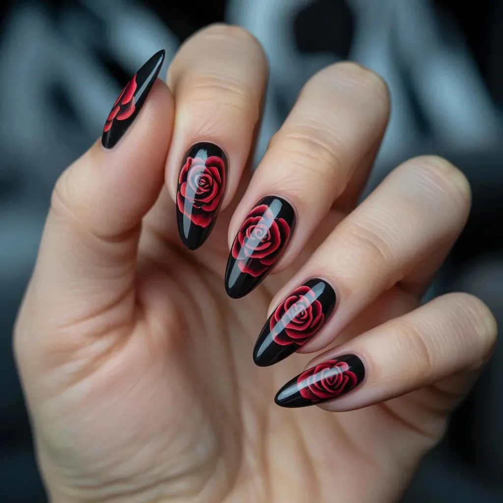 Gothic Rose Nails