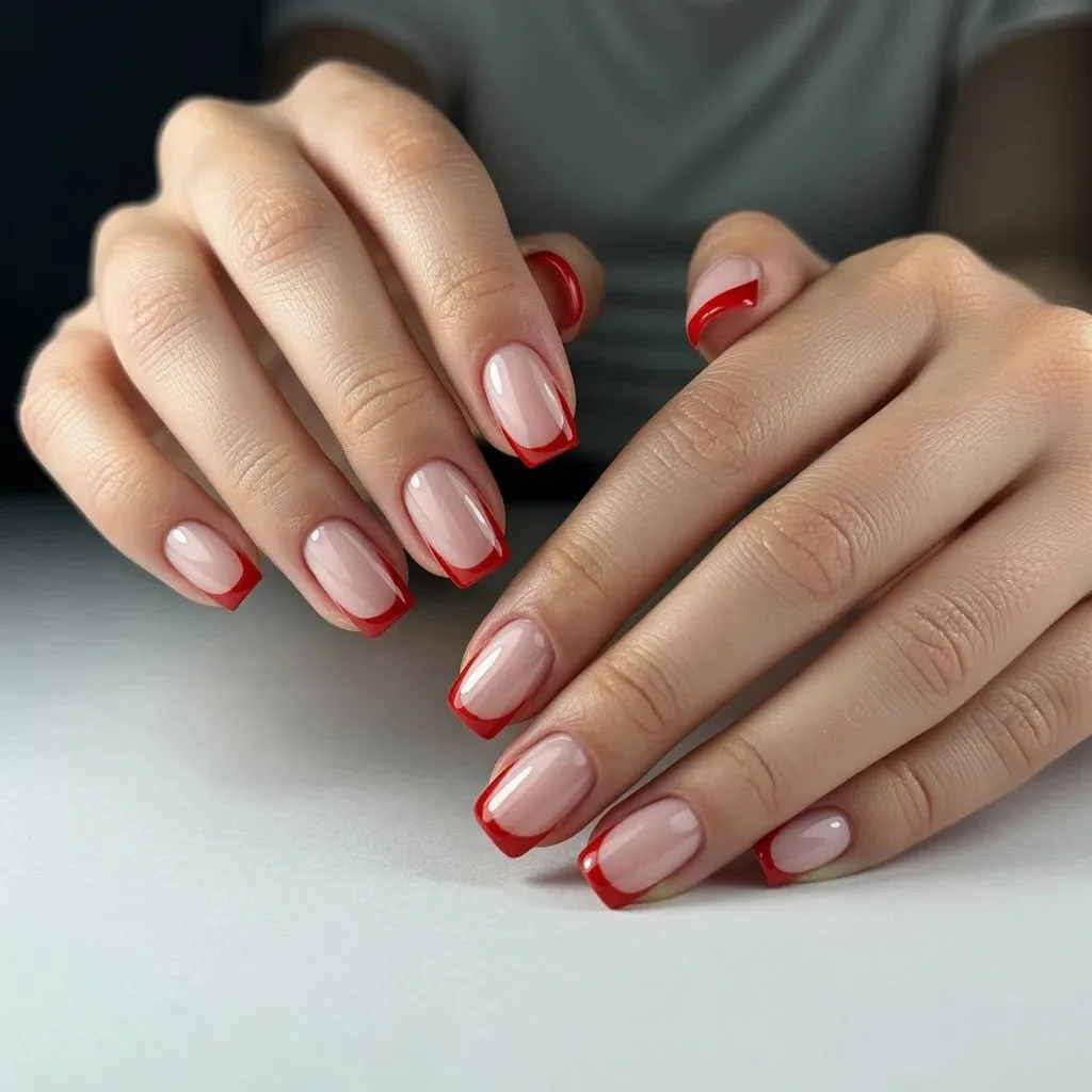 Heart French Tip Nails