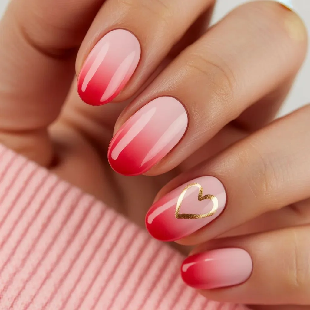 Heart Ombré Nails