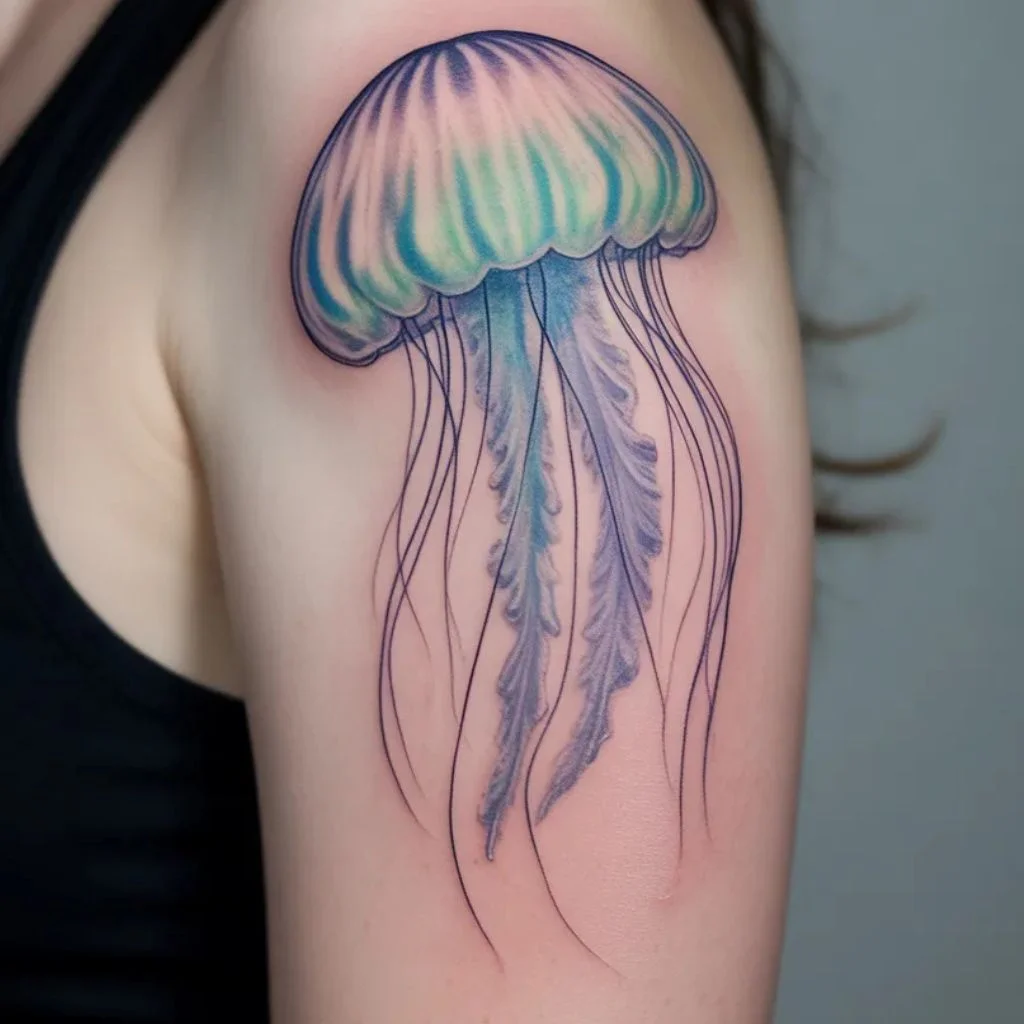 Iridescent Colour Fineline Jellyfish