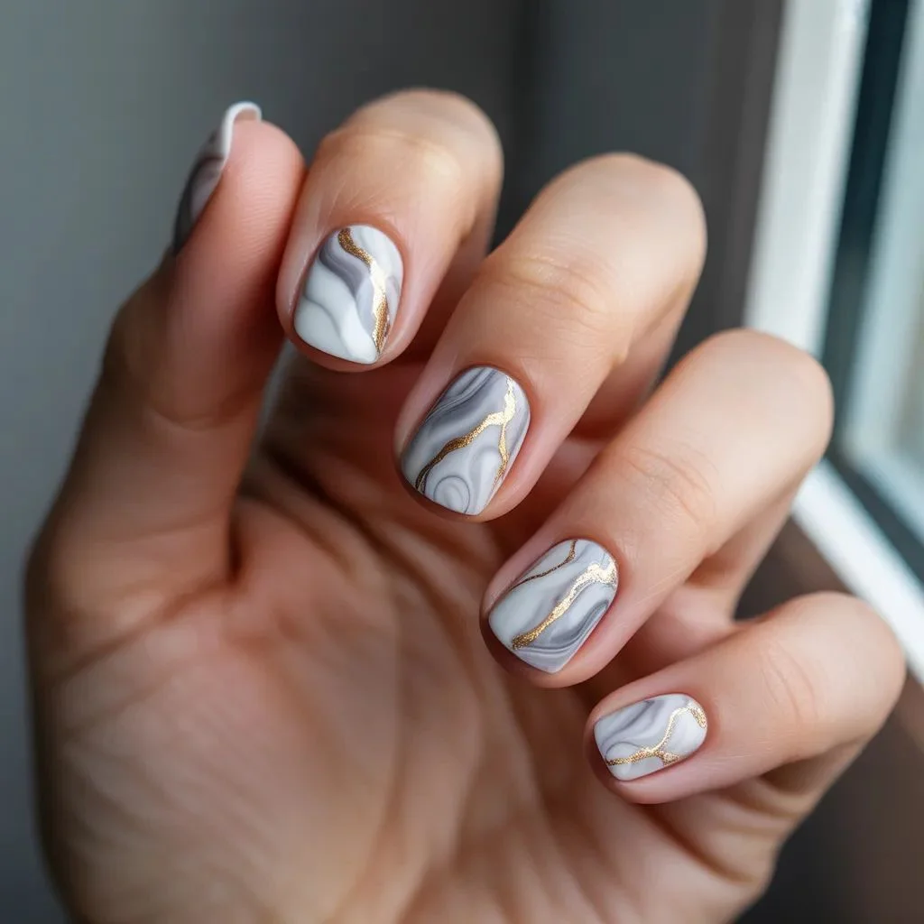 Marble Swirl Nails