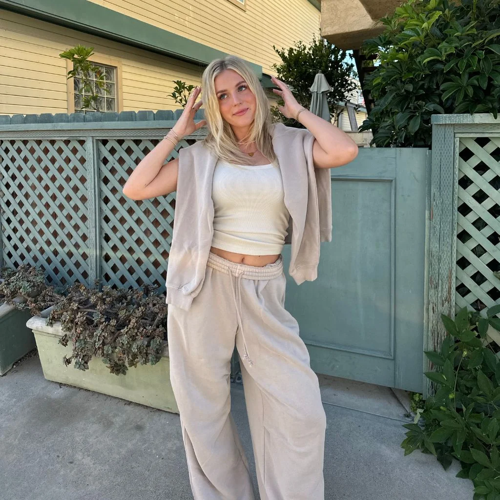 Matching Knit Set + Shearling Vest