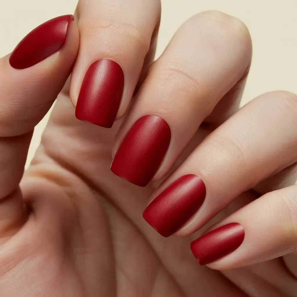 Matte Red Nails