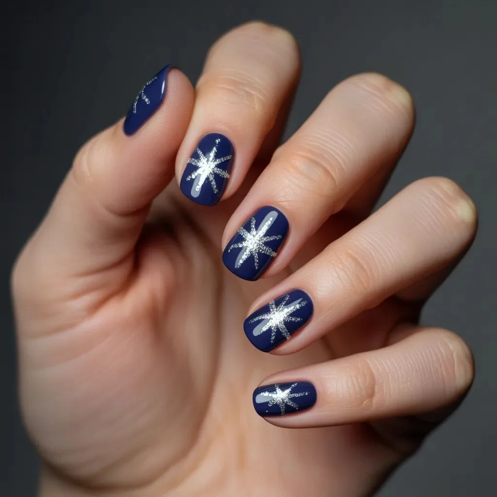 Midnight Navy with Silver Stars